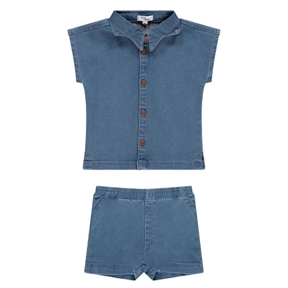Denim Shorts Set