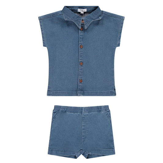 Denim Shorts Set
