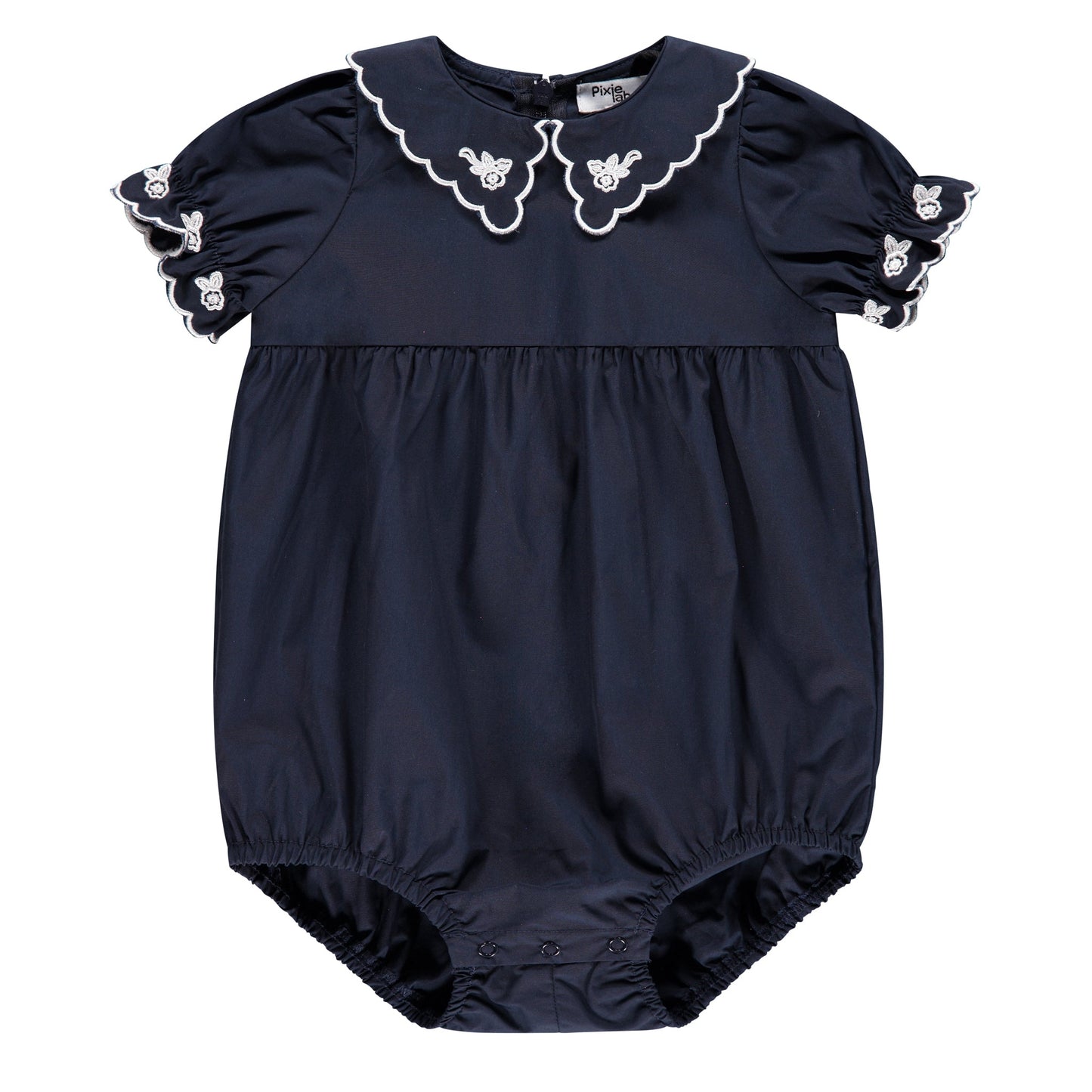Embroidered Collar Romper