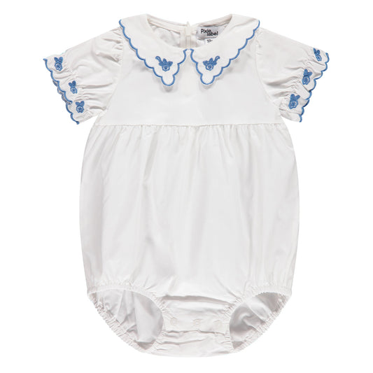 Embroidered Collar Romper