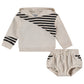 Diagonal Hooded Baby Sweat Set