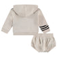 Diagonal Hooded Baby Sweat Set