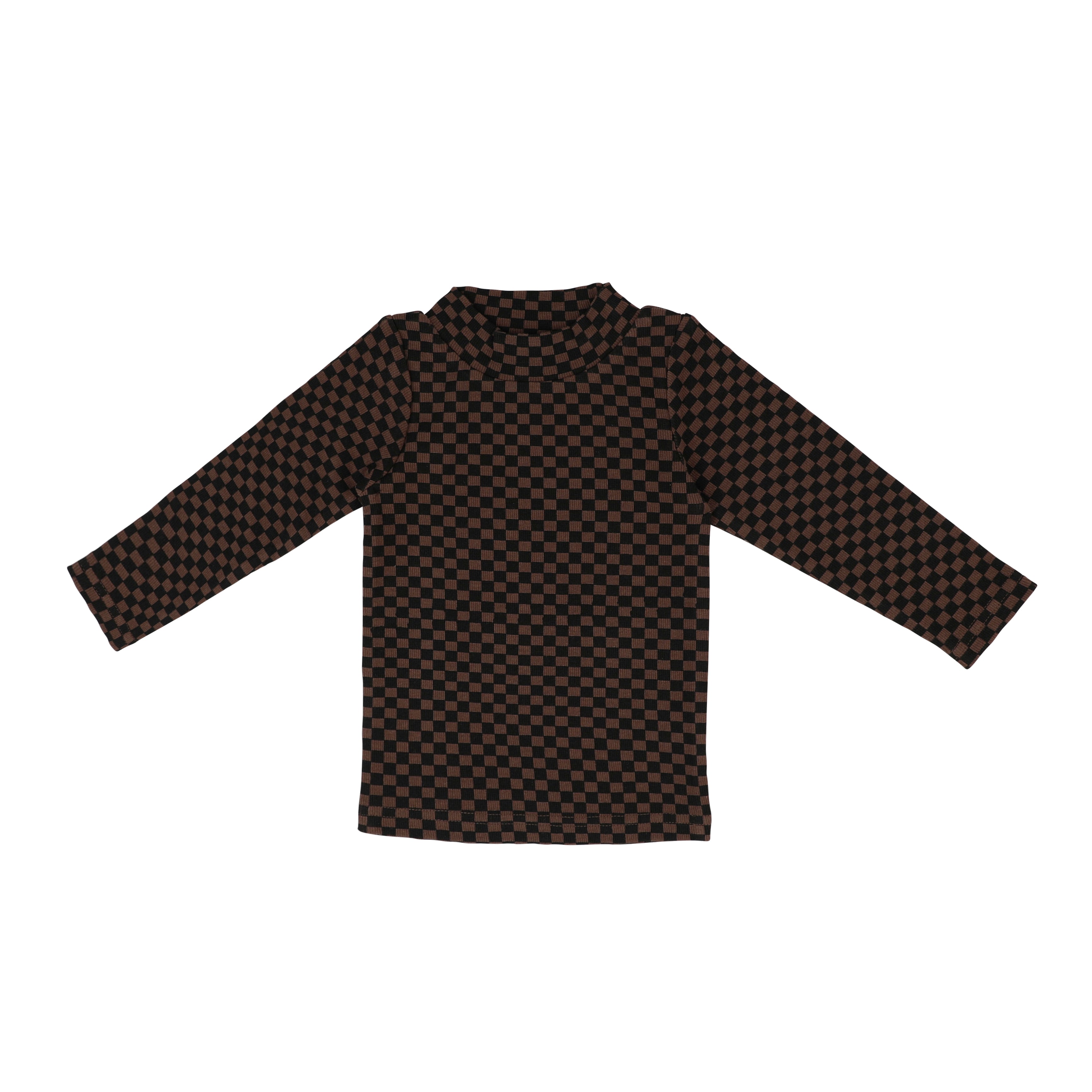 Checkered Mock Neck Long Sleeve – Pixie Rack